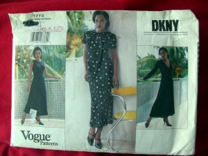 VOGUE Pattern # 1773 UNCUT DKNY Misses' Dress Size 8 10 12