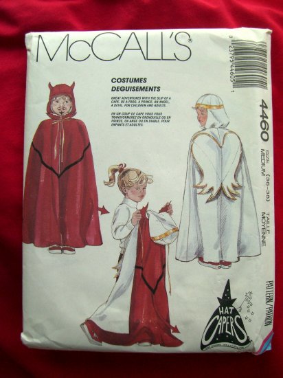 McCalls Pattern #4460 UNCUT Costume Cape Size MEDIUM Devil/Angel or Frog/Prince