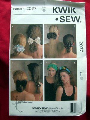 KWIK SEW Pattern #2037 UNCUT Misses Hair Accessories Headband Bows