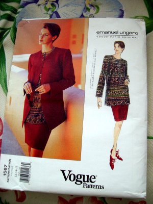 Vogue Pattern # 1567 UNCUT Misses Jacket Skirt & Top Size 12 14 16