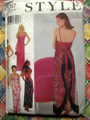 Style Pattern # 1057 UNCUT Misses Gown Spaghetti Straps Size 6 8 10 12 14 16