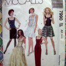 McCalls Pattern # 7990 UNCUT Misses Lined Top and Skirt Sizes 4 6 8 Corset Top