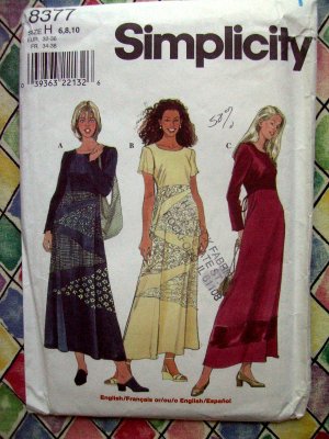 Simplicity Pattern # 8377 UNCUT Misses Pullover Dress Size 6 8 10 Hard to find!