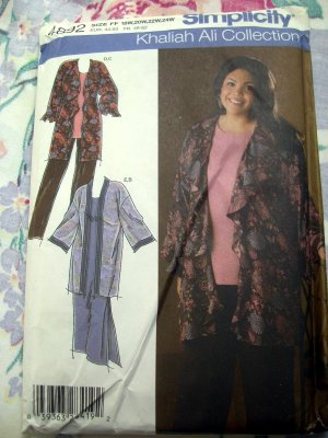 Simplicity Pattern # 4892 KHALIAH ALI Misses Dress Tunic Pants Kimono PLUS Size 18  20 22 24