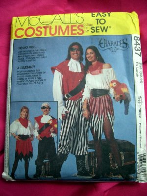 McCalls Pattern # 8437 UNCUT Adult Men Misses Costume Pirate & Sea Wench Size XL