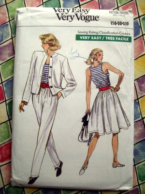 Vogue Pattern # 7167 UNCUT Misses/Misses Petite Jacket, Top, Skirt and Pants Size 14 16 18