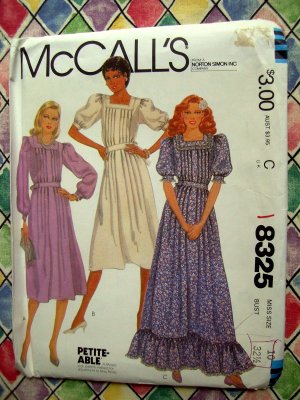 McCalls Pattern # 8325 UNCUT Dress (Long or Short) Size 10