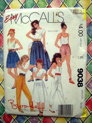 McCalls Pattern # 9038 UNCUT Misses Skirt & Pants Brooke Shields Circa 1984 Size SMALL