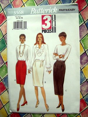 Butterick Pattern # 3568 UNCUT Skirt Size 12 14 16