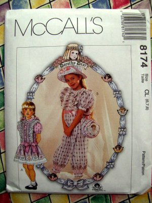 McCall's Dorothy Dear Pattern # 8174 UNCUT Girl's Dress Size 6 7 8