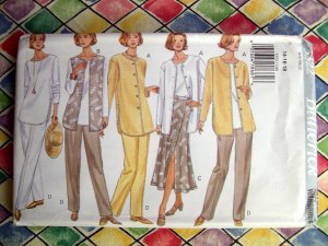Butterick Pattern # 3322 UNCUT Misses/ Petite Jacket Vest Top Skirt Pants Size 14 16 18
