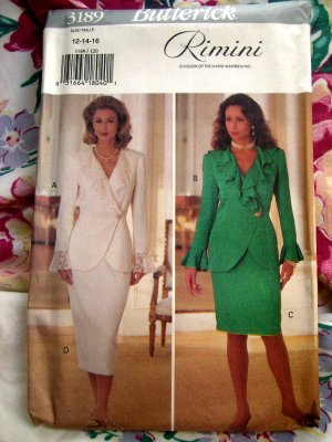 Butterick Pattern # 3189 UNCUT Special Occasion Top Skirt Sizes 12 14 16
