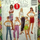 McCall's Pattern # 3268 UNCUT Misses XS Small Low Rise Pants Skirt Size 4 6