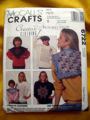McCall's Pattern # 6722  UNCUT Creative Clothing SNIP-SNIP-Cut Away Technique Instructions