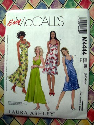 McCalls Pattern # 4444 UNCUT Misses Halter Dress Two Lengths Size 8 10 12 14