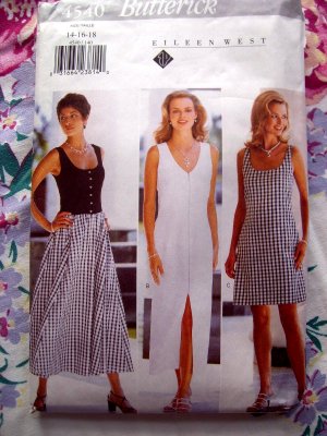 Butterick Pattern # 4540 UNCUT Misses Dress Variations Sizes 14 16 18 Eileen West Design