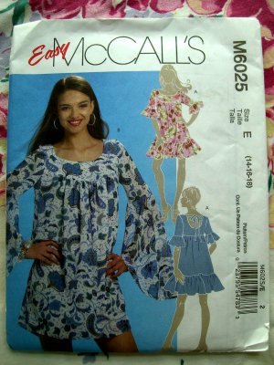 McCalls Pattern # 6025 UNCUT Misses Dress Two Lengths Size 14 16 18