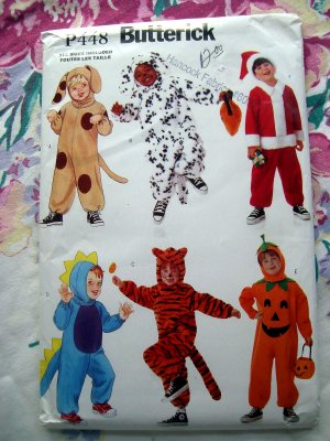Butterick Pattern #P 448 UNCUT Toddler Childs Costume ~Puppy Dog Dinosaur Tiger  Size 1 2 3 4 5 6