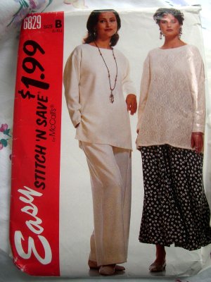 McCalls Easy Pattern # 6829 UNCUT Misses Top Skirt Pants Size Large XL