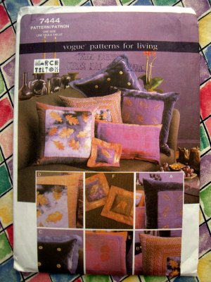 Vogue Pattern # 7444 UNCUT Pillow Covers