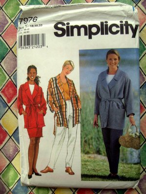 Simplicity Pattern #7976 UNCUT Misses Jacket Skirt Pants Size 18 20 22