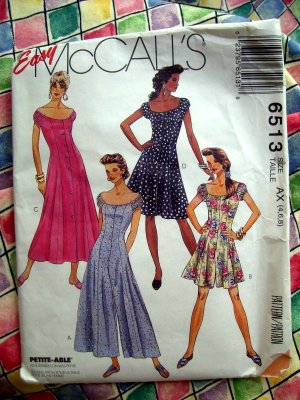 McCalls Pattern # 6513 UNCUT Misses Summer Dress Size 4 6 8