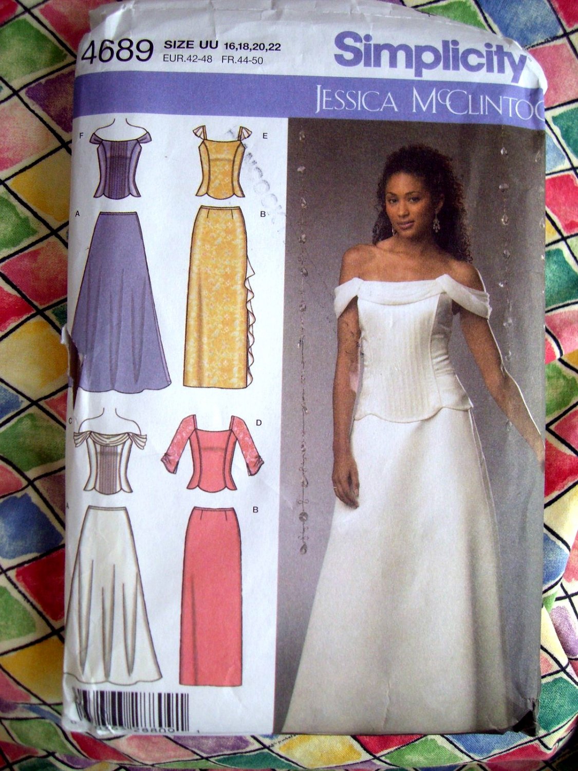 Simplicity Pattern # 4689 UNCUT Misses Formal Gown Long Skirt Top Size 16 18 20 22