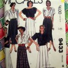 McCall's Pattern # 9433 Misses Pleated Skirts Size 12  Waist 26 1/2
