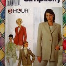 Simplicity Pattern # 9138 UNCUT Misses Long Sleeve Notched Collar Jacket Size 6 8 10 12