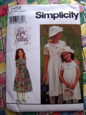 Simplicity Pattern # 9459 UNCUT Girls DRESS & HAT Size 3 4 5 6