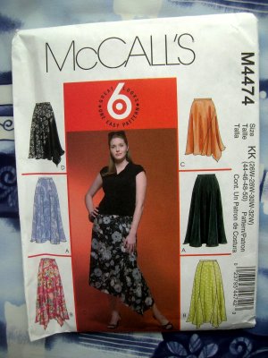 McCall's Pattern # 4474 UNCUT Woman's Skirt Plus Size 18 20 22 24