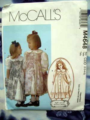 McCalls Pattern # 4648 UNCUT Girls Dress & Pinafore Size 2 3 4 5