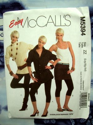McCalls Pattern # 5394 UNCUT Misses Petite, Average Tall ~ Slim Fit Leggings Size Large XL XXL