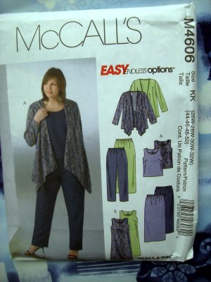 McCalls Pattern # 4606 UNCUT Woman's Jacket Top Dress Pants Skirt Size 26 28 30 32