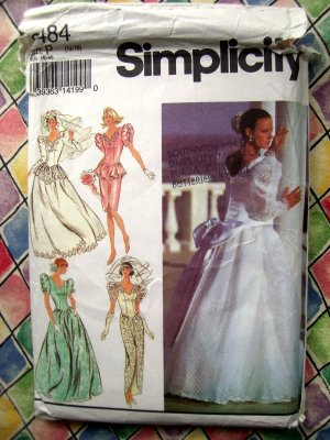 Simplicity Pattern # 8484 UNCUT Misses Wedding Dress Bridal Gown Size 12 14 16