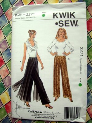 Kwik Sew Pattern # 3271 UNCUT Pull-On Pants Size XS Small Medium Large XL