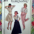Simplicity Pattern # 8186 UNCUT Misses Suspender Skirt Pants Sizes 10 12 14