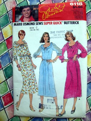 Butterick Pattern # 6118 UNCUT Misses Dress MARIE OSMOND  Size 12 14 16