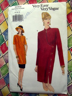 Vogue Pattern # 9062 UNCUT Misses Dress Tunic Skirt Size 14 16 18