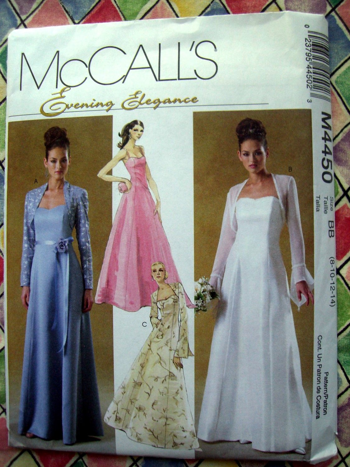 McCalls Pattern 4450 UNCUT Misses Gown ~ Formal Dress Size 10 12 14