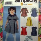 Simplicity Pattern # 9914 UNCUT Toddlers' Dress Variations Size 1/2 1 2 3 4