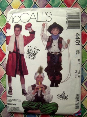 McCalls Pattern # 4461 UNCUT Boy Costume Boxer Cowboy Pirate Karate Soldier Boys Size SMALL 2 4