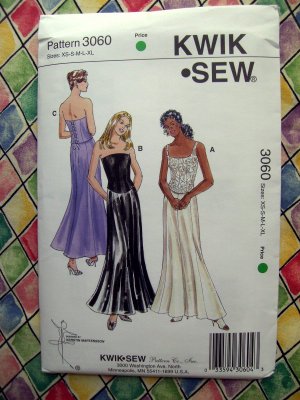 Kwik Sew Pattern # 3060 UNCUT Misses Formal Skirt & Top Size XS Small Medium Large XL