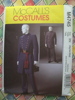 McCall's Costume Pattern #4745 UNCUT Civil War Officers Uniform Size XL XXL XXXL