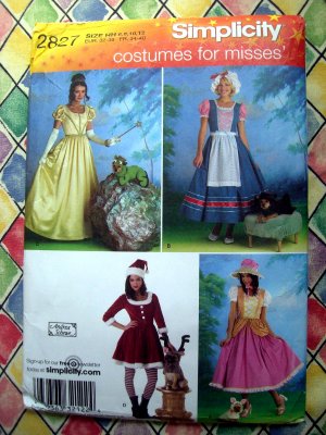 Simplicity Pattern # 2827 Misses Dog Costumes Size 6 8 10 12