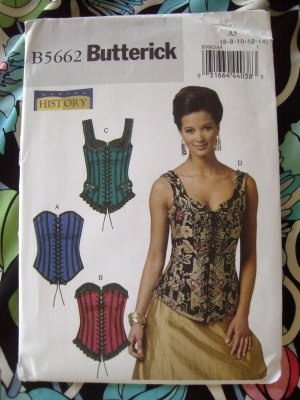 Butterick Pattern # 5662 UNCUT Misses Corset Pattern 4 Styles Size 6 8 10 12 14
