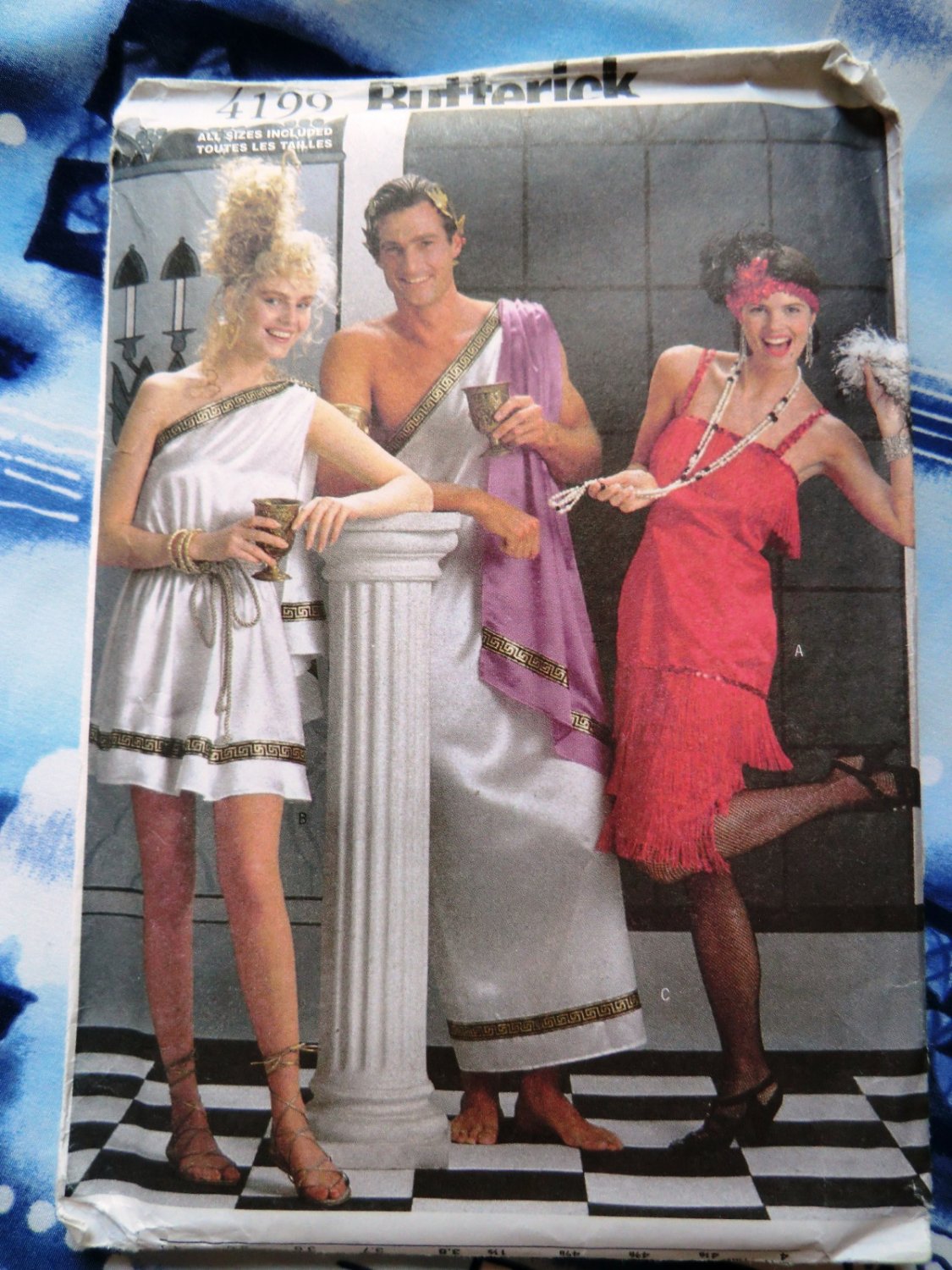 Butterick Pattern # 4199 UNCUT Mens Womens Toga Costume Flapper All Sizes