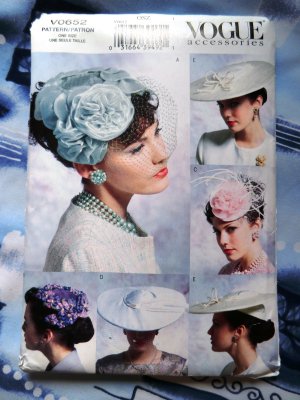 Vogue Pattern # 0652 UNCUT Retro Vintage Misses Hat / Hats Circa 1950â��s
