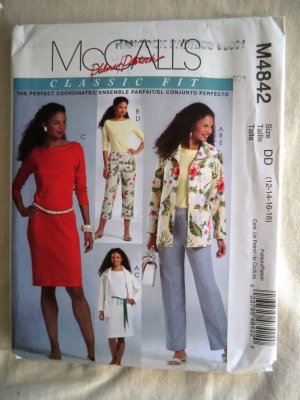 McCalls Pattern # 4842 UNCUT Misses Classic Wardrobe Dress Pants Size 12 14 16 18