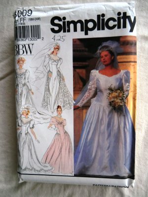 Simplicity Pattern # 8009 UNCUT Misses Bridal Gown Dress Size 18 20 22 24